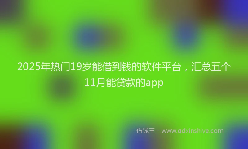 2025年热门19岁能借到钱的软件平台，汇总五个11月能贷款的app