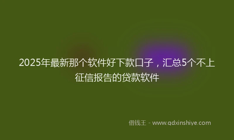 2025年最新那个软件好下款口子，汇总5个不上征信报告的贷款软件