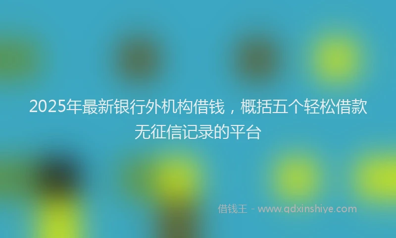 2025年最新银行外机构借钱，概括五个轻松借款无征信记录的平台