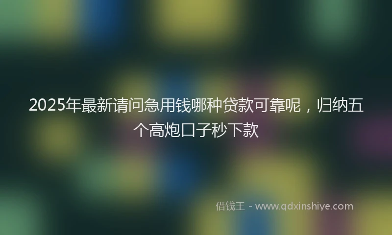 2025年最新请问急用钱哪种贷款可靠呢，归纳五个高炮口子秒下款