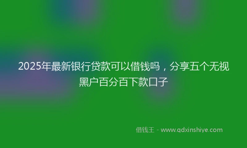 2025年最新银行贷款可以借钱吗，分享五个无视黑户百分百下款口子