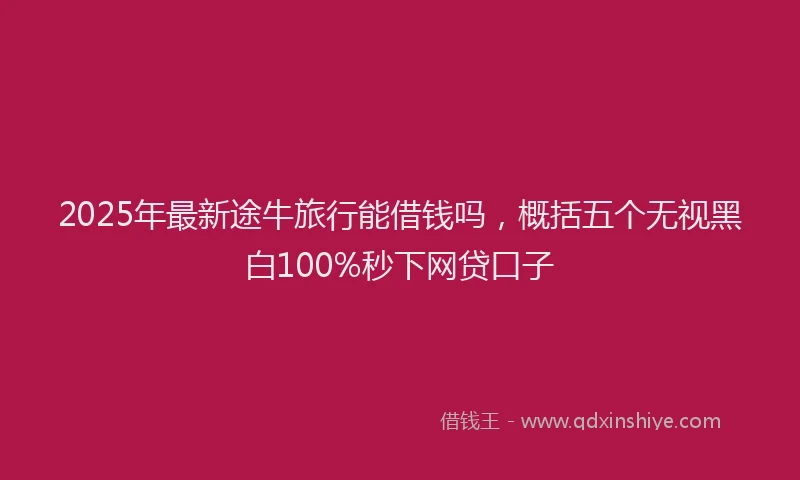 2025年最新途牛旅行能借钱吗，概括五个无视黑白100%秒下网贷口子