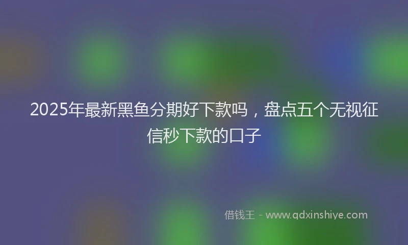 2025年最新黑鱼分期好下款吗，盘点五个无视征信秒下款的口子
