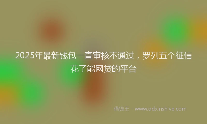 2025年最新钱包一直审核不通过，罗列五个征信花了能网贷的平台