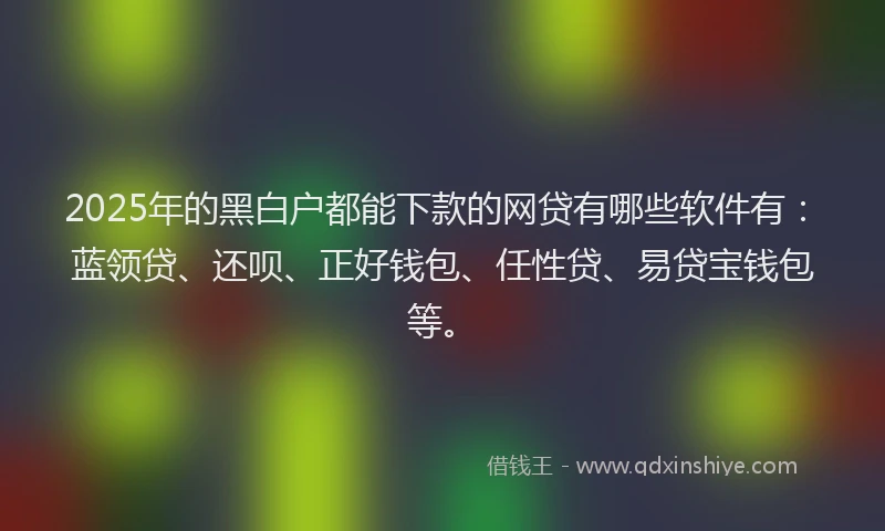 2025年的黑白户都能下款的网贷有哪些软件有：蓝领贷、还呗、正好钱包、任性贷、易贷宝钱包等。