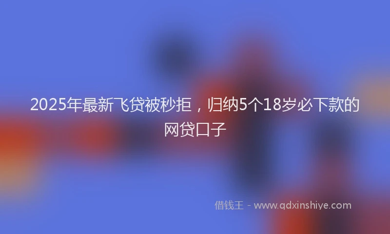 2025年最新飞贷被秒拒，归纳5个18岁必下款的网贷口子