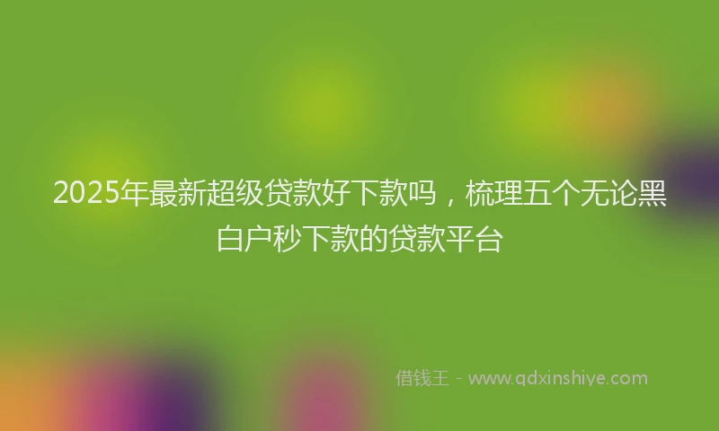 2025年最新超级贷款好下款吗，梳理五个无论黑白户秒下款的贷款平台