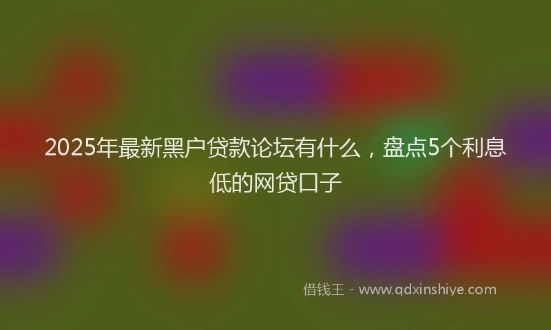 2025年最新黑户贷款论坛有什么，盘点5个利息低的网贷口子