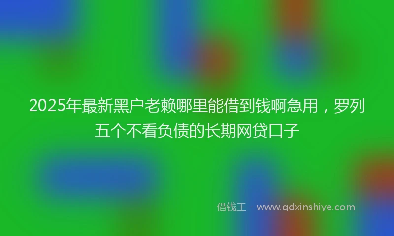 2025年最新黑户老赖哪里能借到钱啊急用，罗列五个不看负债的长期网贷口子