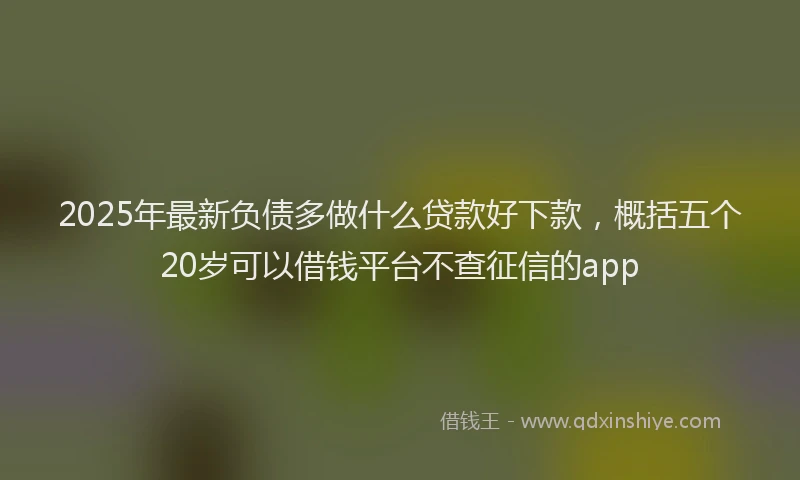 2025年最新负债多做什么贷款好下款，概括五个20岁可以借钱平台不查征信的app