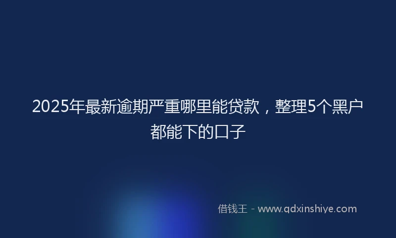 2025年最新逾期严重哪里能贷款，整理5个黑户都能下的口子