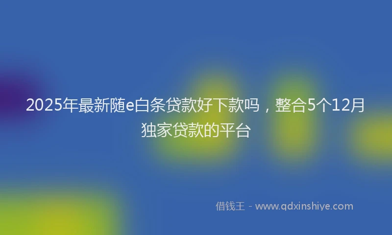 2025年最新随e白条贷款好下款吗，整合5个12月独家贷款的平台