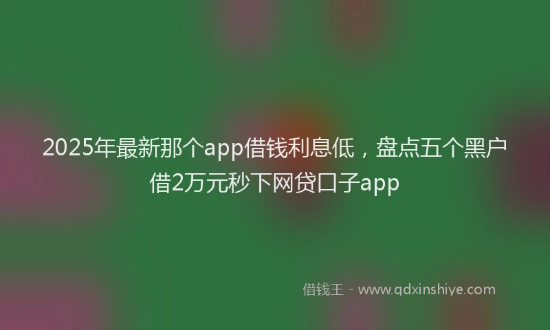 2025年最新那个app借钱利息低，盘点五个黑户借2万元秒下网贷口子app