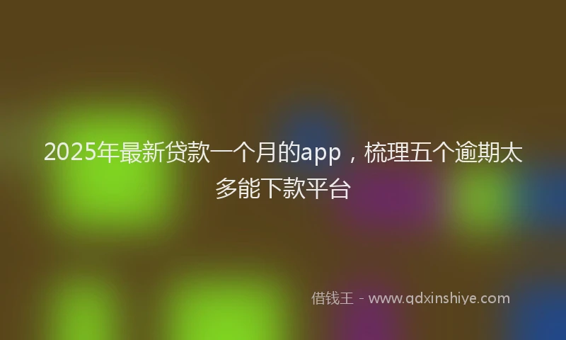 2025年最新贷款一个月的app，梳理五个逾期太多能下款平台