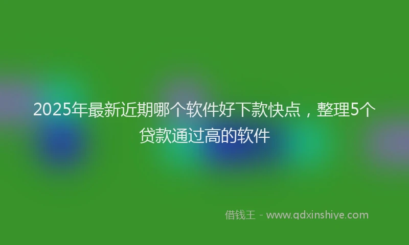2025年最新近期哪个软件好下款快点，整理5个贷款通过高的软件