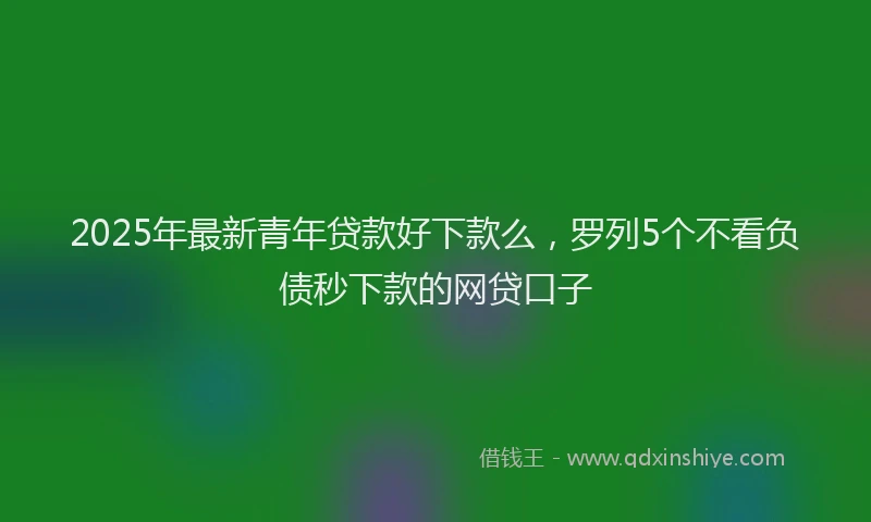 2025年最新青年贷款好下款么，罗列5个不看负债秒下款的网贷口子