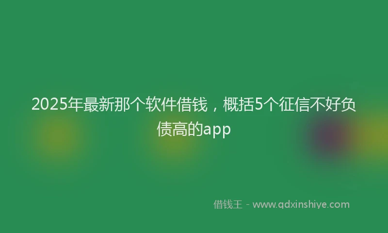 2025年最新那个软件借钱，概括5个征信不好负债高的app