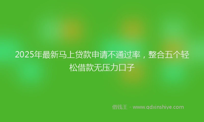 2025年最新马上贷款申请不通过率，整合五个轻松借款无压力口子