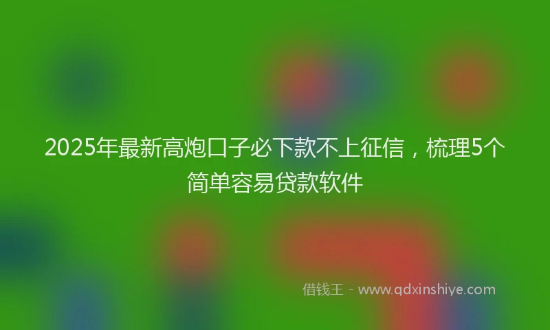 2025年最新高炮口子必下款不上征信，梳理5个简单容易贷款软件