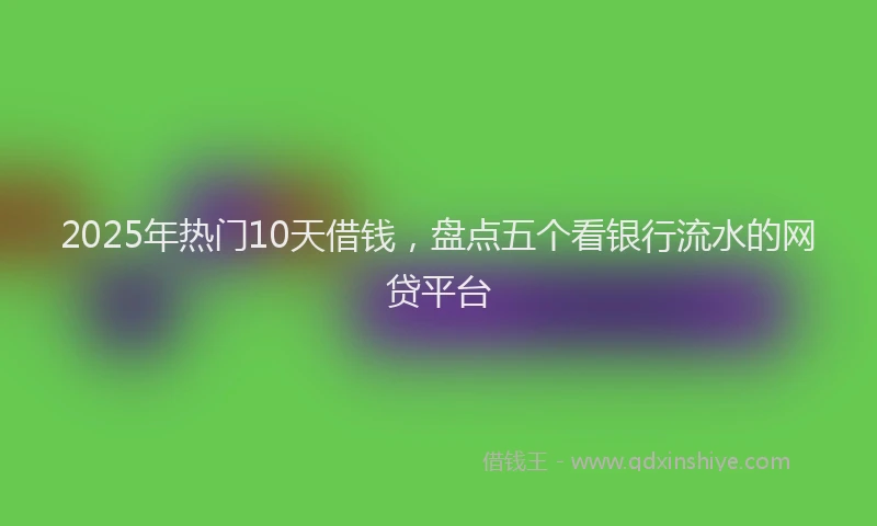 2025年热门10天借钱，盘点五个看银行流水的网贷平台