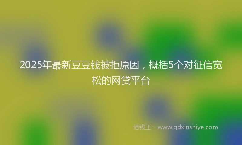 2025年最新豆豆钱被拒原因，概括5个对征信宽松的网贷平台