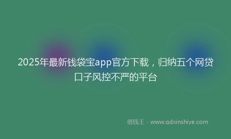 2025年最新钱袋宝app官方下载，归纳五个网贷口子风控不严的平台