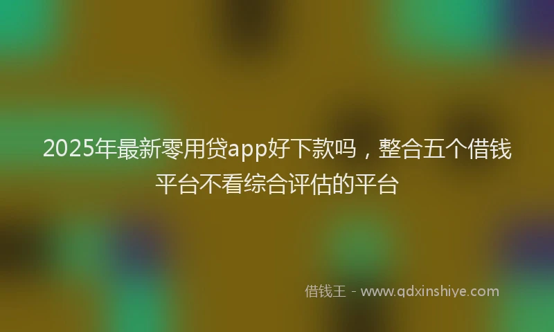2025年最新零用贷app好下款吗，整合五个借钱平台不看综合评估的平台