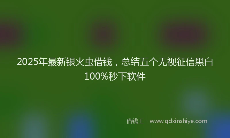 2025年最新银火虫借钱，总结五个无视征信黑白100%秒下软件