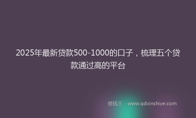 2025年最新贷款500-1000的口子，梳理五个贷款通过高的平台
