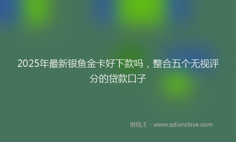 2025年最新银鱼金卡好下款吗，整合五个无视评分的贷款口子