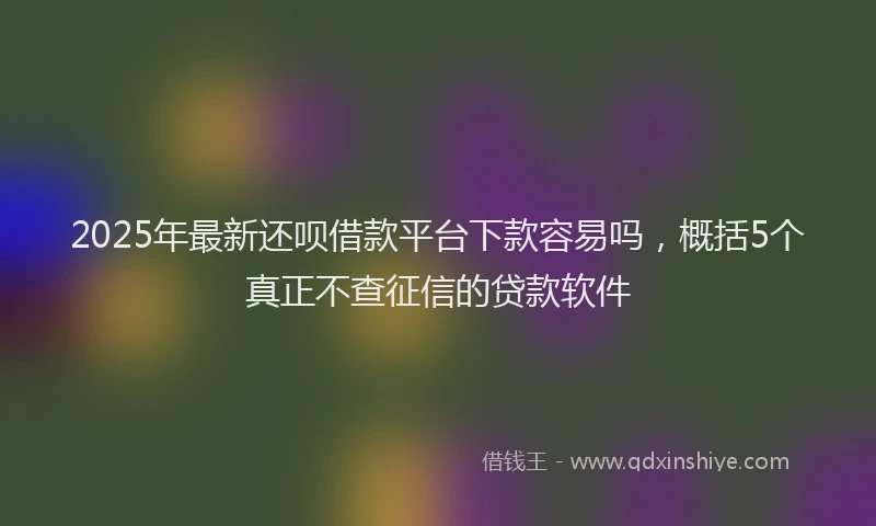 2025年最新还呗借款平台下款容易吗，概括5个真正不查征信的贷款软件
