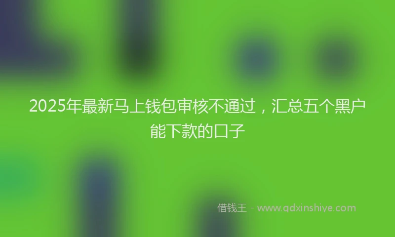 2025年最新马上钱包审核不通过，汇总五个黑户能下款的口子