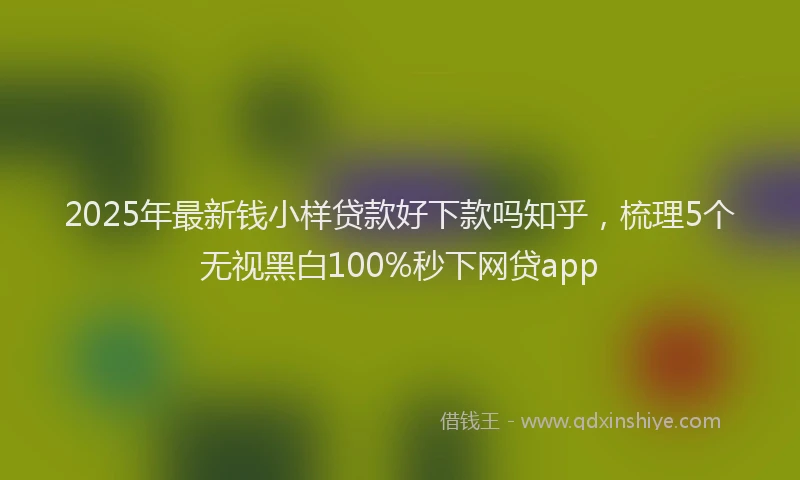 2025年最新钱小样贷款好下款吗知乎，梳理5个无视黑白100%秒下网贷app