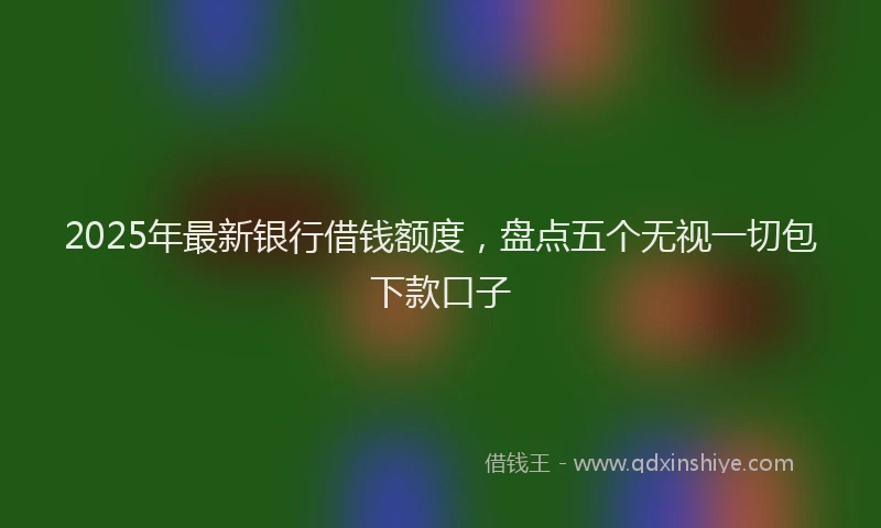2025年最新银行借钱额度，盘点五个无视一切包下款口子