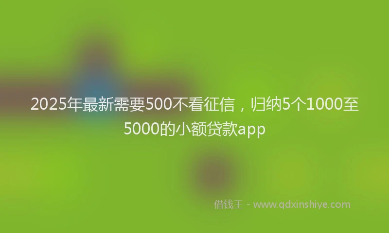 2025年最新需要500不看征信，归纳5个1000至5000的小额贷款app