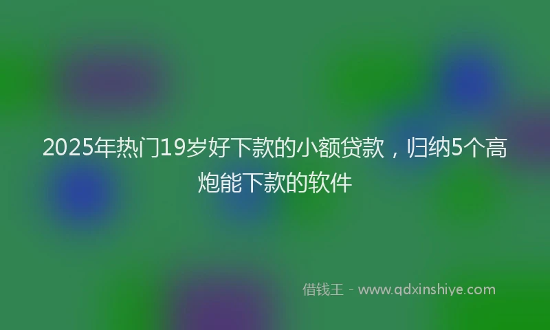 2025年热门19岁好下款的小额贷款，归纳5个高炮能下款的软件