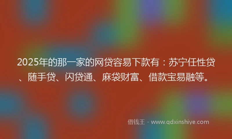 2025年的那一家的网贷容易下款有：苏宁任性贷、随手贷、闪贷通、麻袋财富、借款宝易融等。