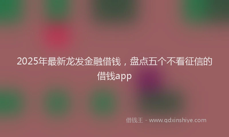 2025年最新龙发金融借钱，盘点五个不看征信的借钱app
