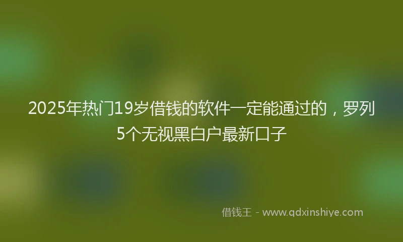 2025年热门19岁借钱的软件一定能通过的，罗列5个无视黑白户最新口子
