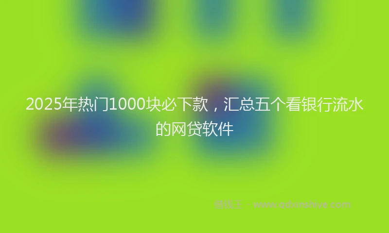 2025年热门1000块必下款，汇总五个看银行流水的网贷软件
