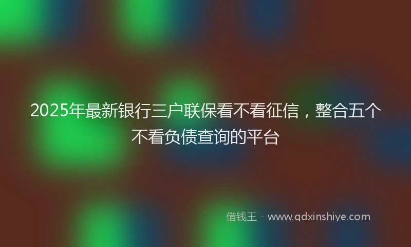 2025年最新银行三户联保看不看征信，整合五个不看负债查询的平台