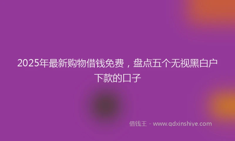 2025年最新购物借钱免费，盘点五个无视黑白户下款的口子