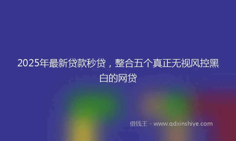 2025年最新贷款秒贷，整合五个真正无视风控黑白的网贷