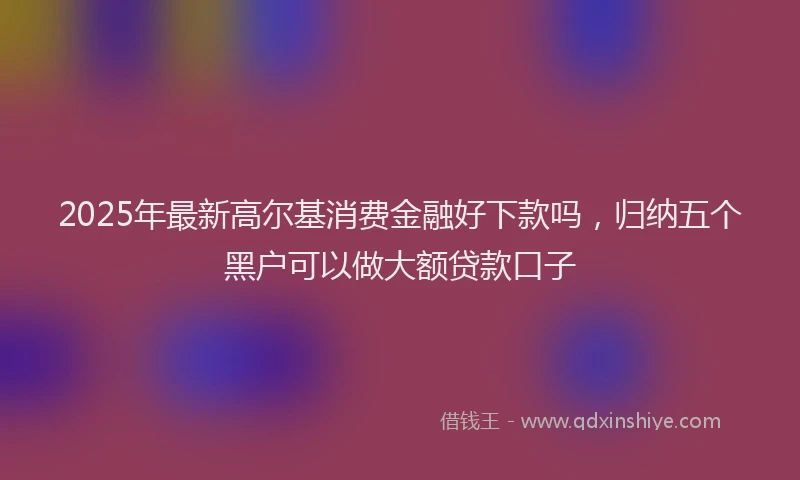 2025年最新高尔基消费金融好下款吗，归纳五个黑户可以做大额贷款口子