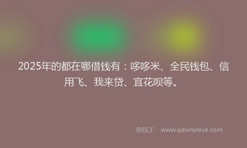 2025年的都在哪借钱有：哆哆米、全民钱包、信用飞、我来贷、宜花呗等。