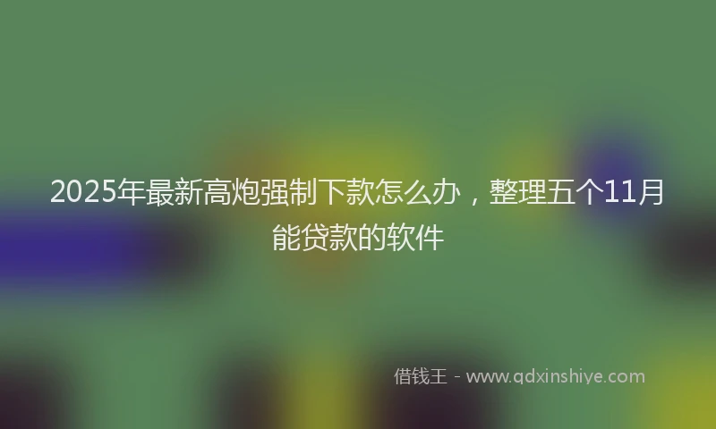 2025年最新高炮强制下款怎么办，整理五个11月能贷款的软件