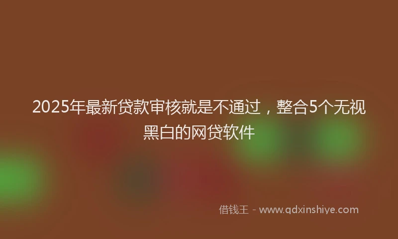 2025年最新贷款审核就是不通过，整合5个无视黑白的网贷软件