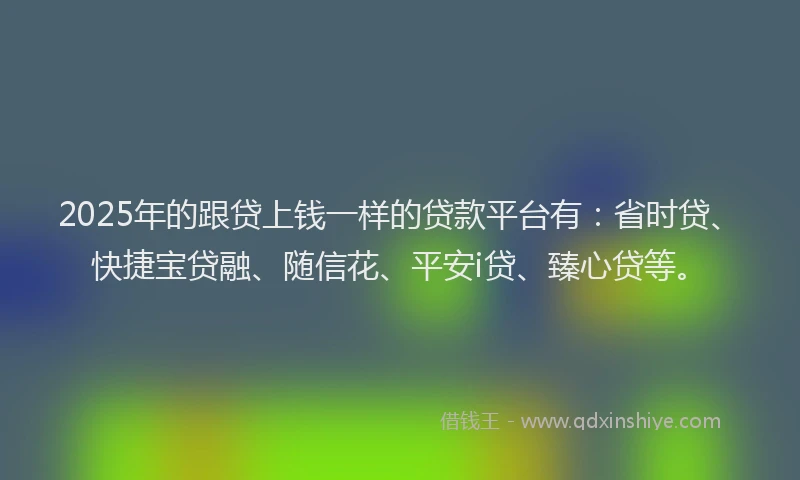 2025年的跟贷上钱一样的贷款平台有：省时贷、快捷宝贷融、随信花、平安i贷、臻心贷等。