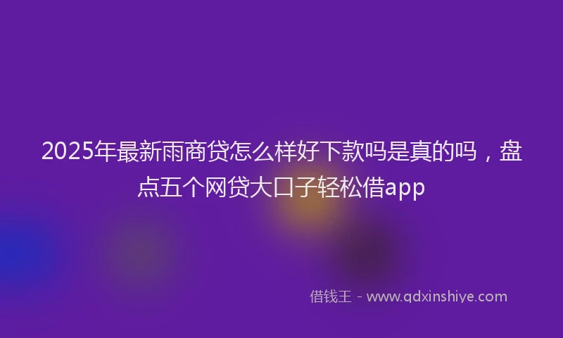 2025年最新雨商贷怎么样好下款吗是真的吗，盘点五个网贷大口子轻松借app