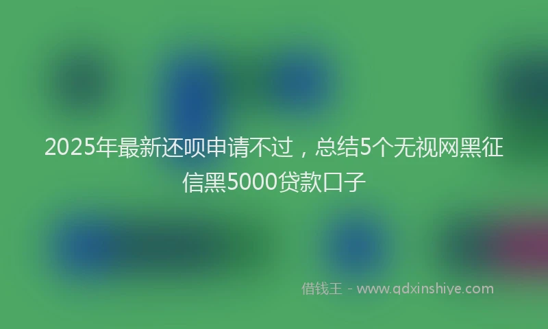 2025年最新还呗申请不过，总结5个无视网黑征信黑5000贷款口子